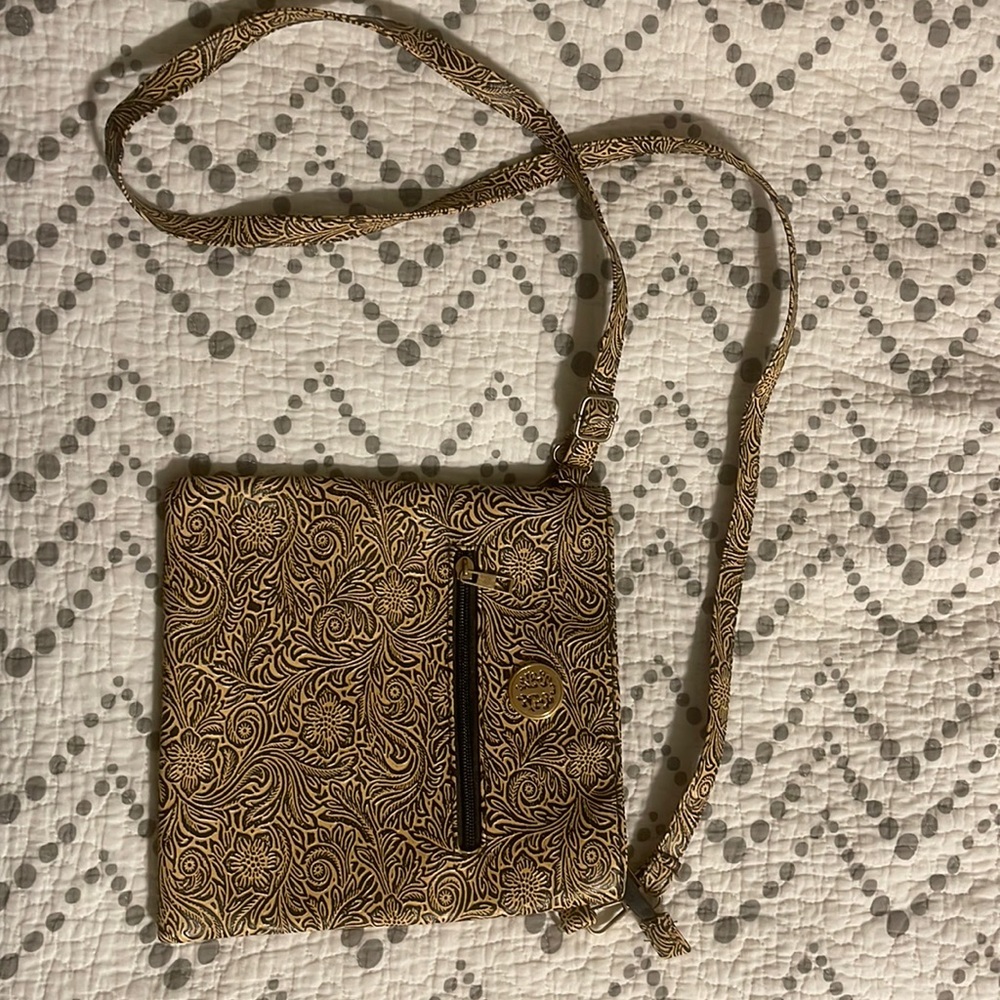 Black and cream floral crossbody bag new